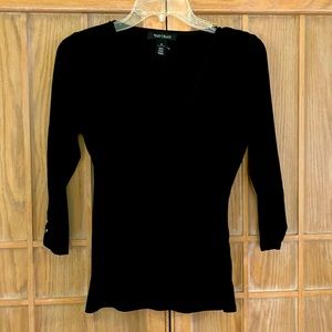 White House Black Market surplice black shirt size XS